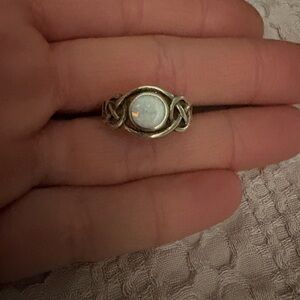 Celtic Knot Sterling Silver Rainbow Moonstone Ring